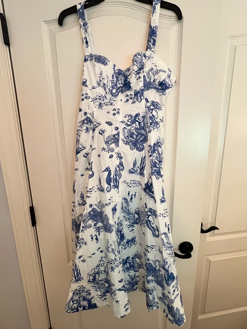 NWT Avec Les Filles nautical white and blue dress.